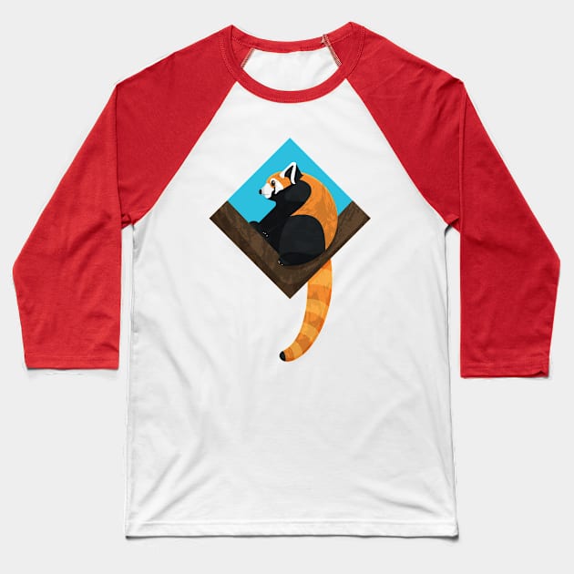 Red Panda Baseball T-Shirt by StephenWillisArt